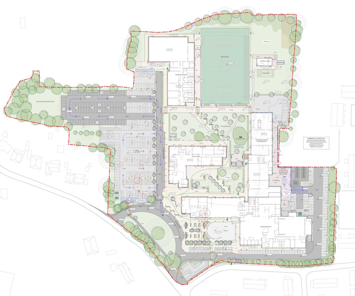 Design Engine Architects Les Ozouets Campus Site Landscaping Plan